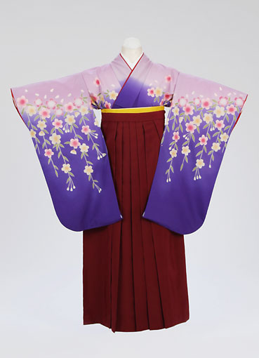 着物・袴セット/紫ぼかし桜