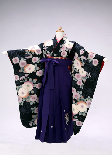 紫　まり桜刺しゅう(袴単品)