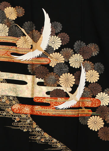 鶴に菊紋